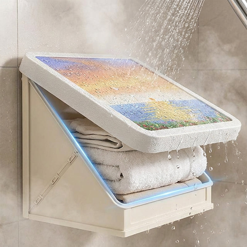Wall-Mounted Storage Box with Sunset Artwork