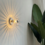 Scandinavian Glass Wall Light with Radial Pattern