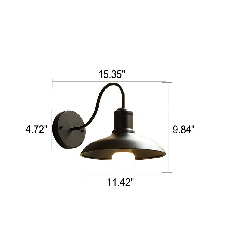 Industrial Wall Sconce with Curved Arm