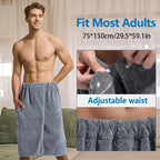 Men's Bath Towel Wrap with Adjustable Fit