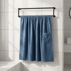 Men's Bath Towel Wrap with Adjustable Fit Blue