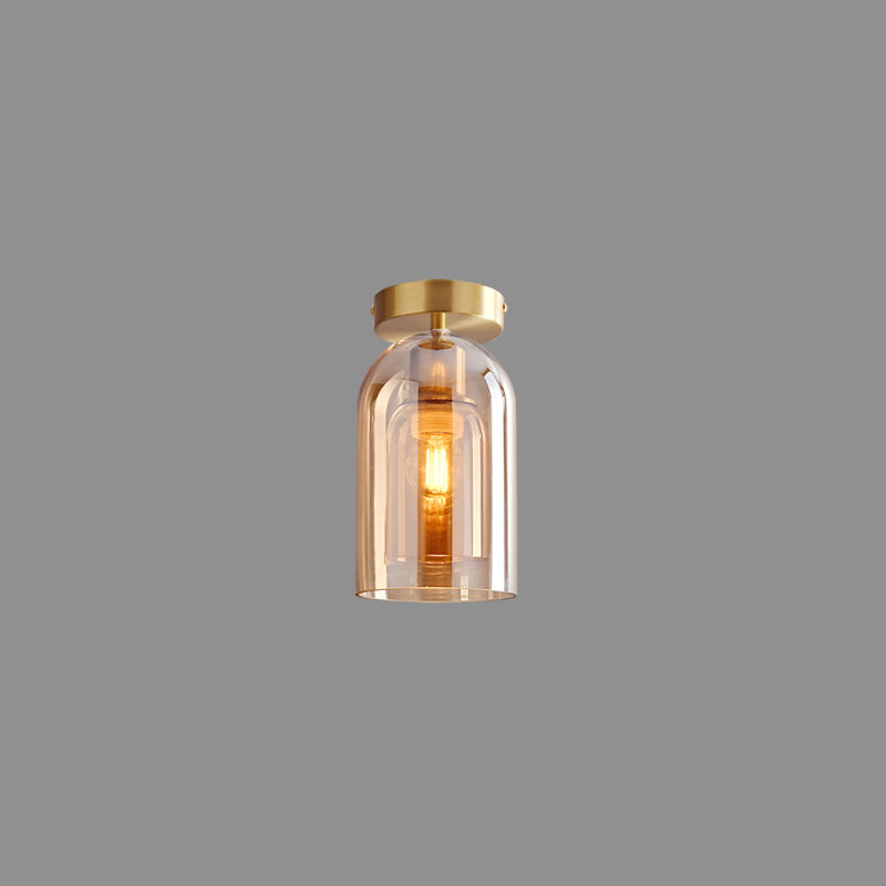 Modern Glass Pendant Light with Copper Finish