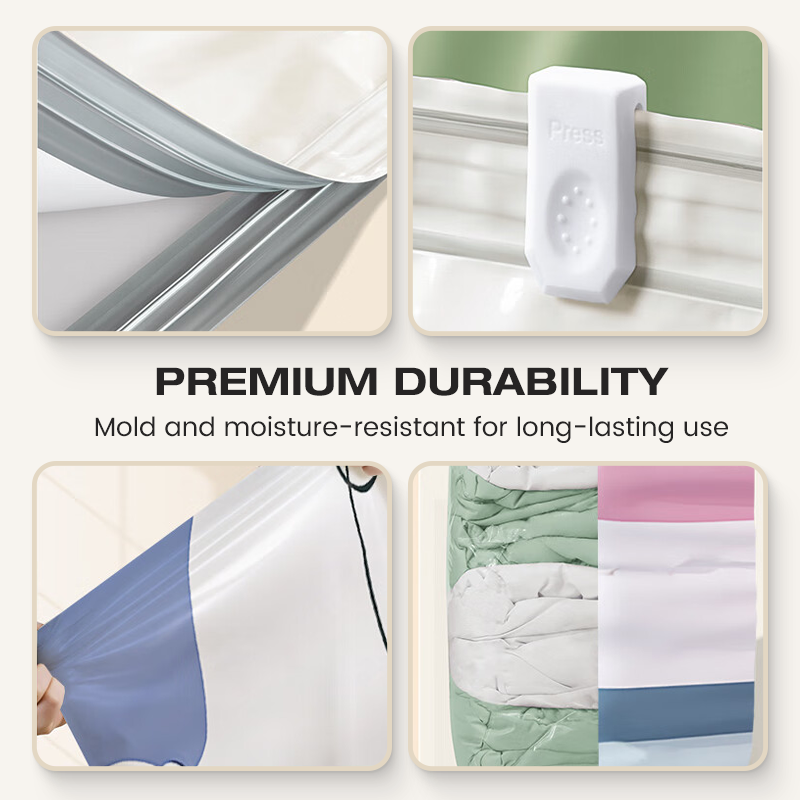 No-Pump Vacuum Storage Bags - Instant Compression