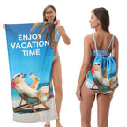 Beach Towel Backpack with Sand-Resistant Fabric