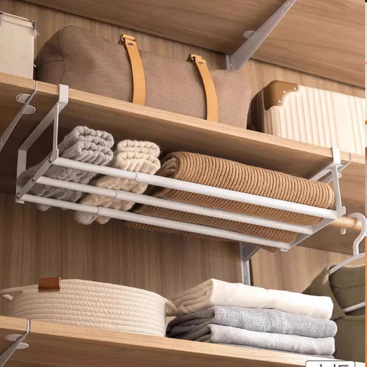Under-Shelf Storage – Double Your Shelf Space Instantly
