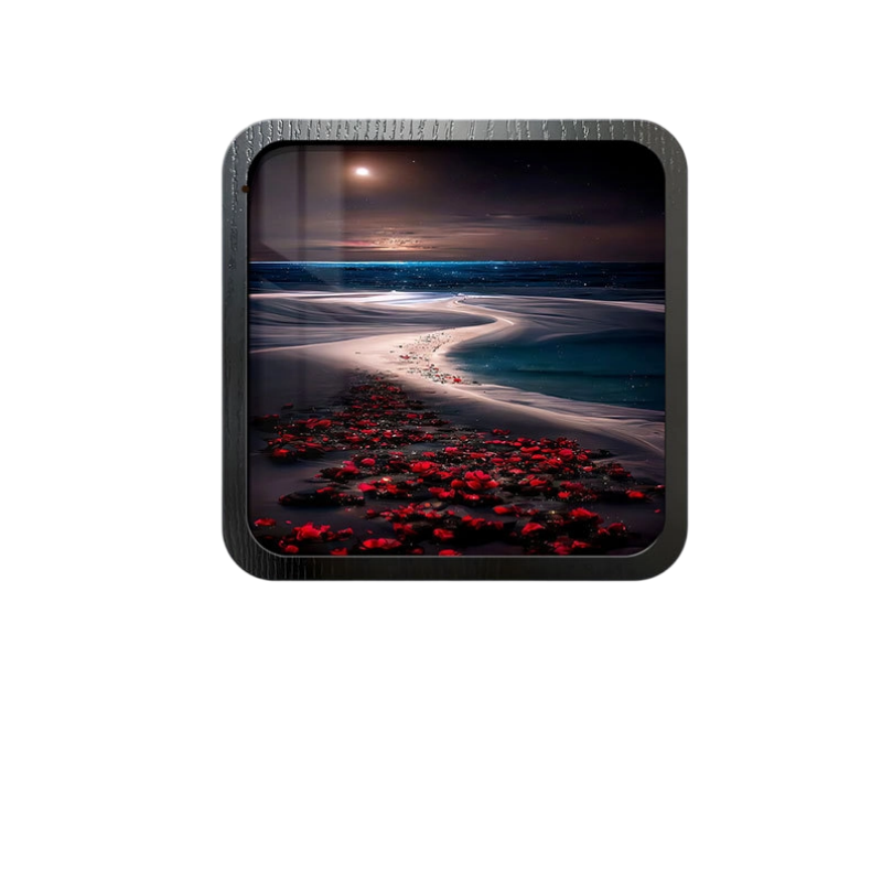 Wall-Mounted Storage Box with Sunset Artwork Style C