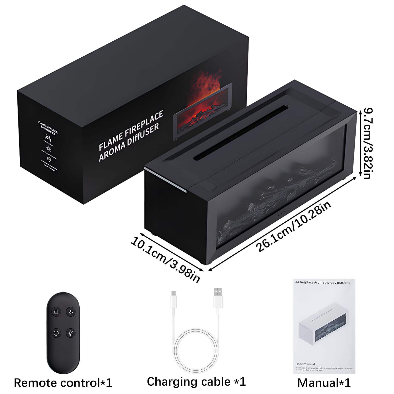 Flame Effect Diffuser with LED Fireplace Ambiance