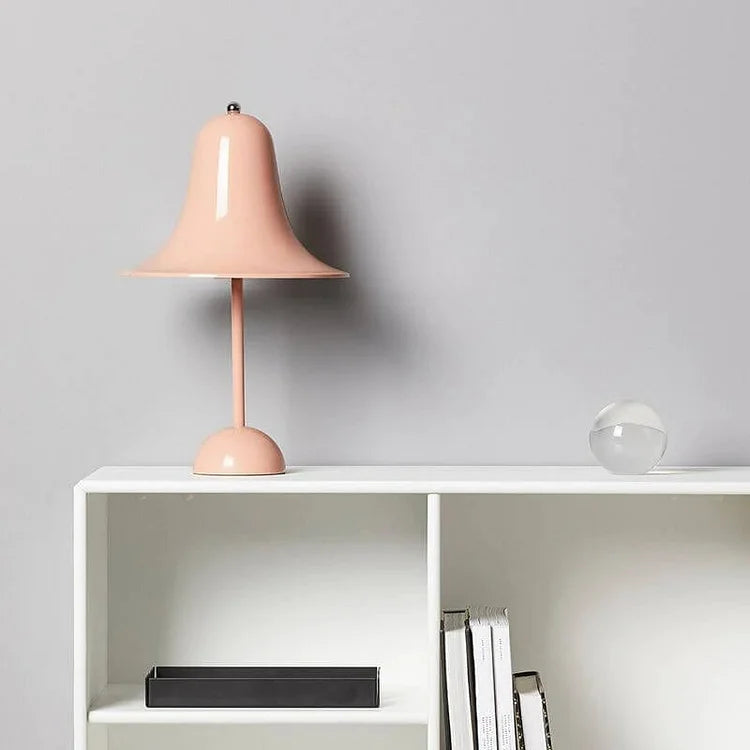 Rechargeable LED Bell Table Lamp with Touch Dimmer Pink