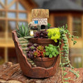 Cottage Fantasy Succulent Planter with Mini Village Scene