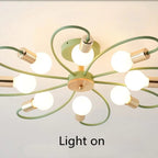 Modern Metal Ceiling Light with Curved Arms