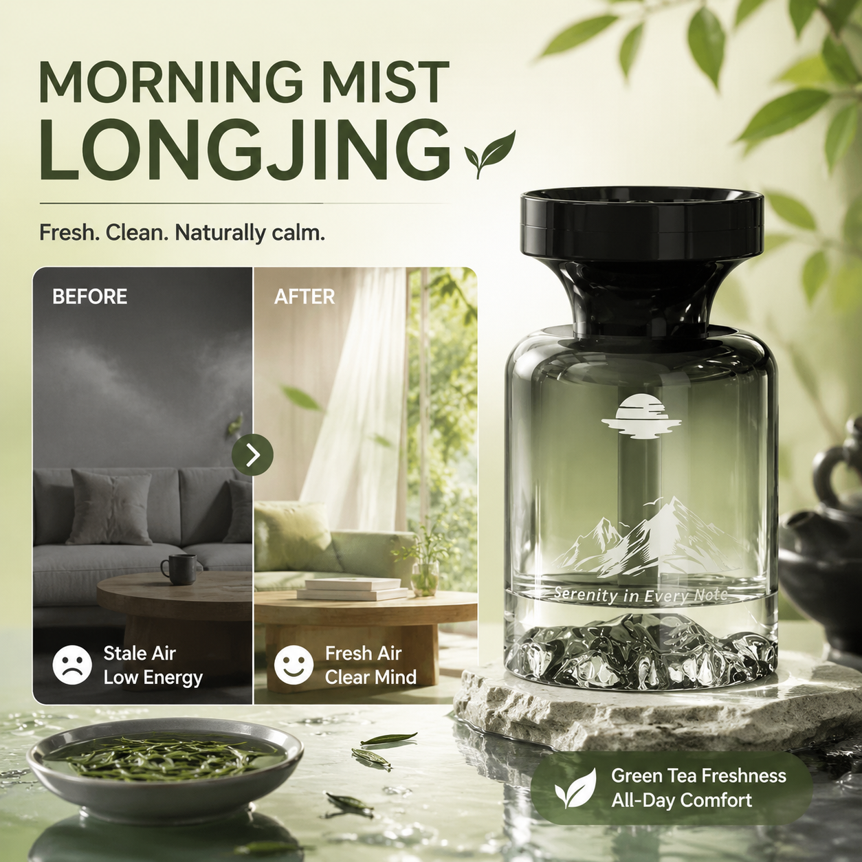 Car Air Freshener with Mountain Design - 110ml Long-Lasting