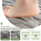 Memory Foam Bath Mat with Stone Pattern - Fast Drying