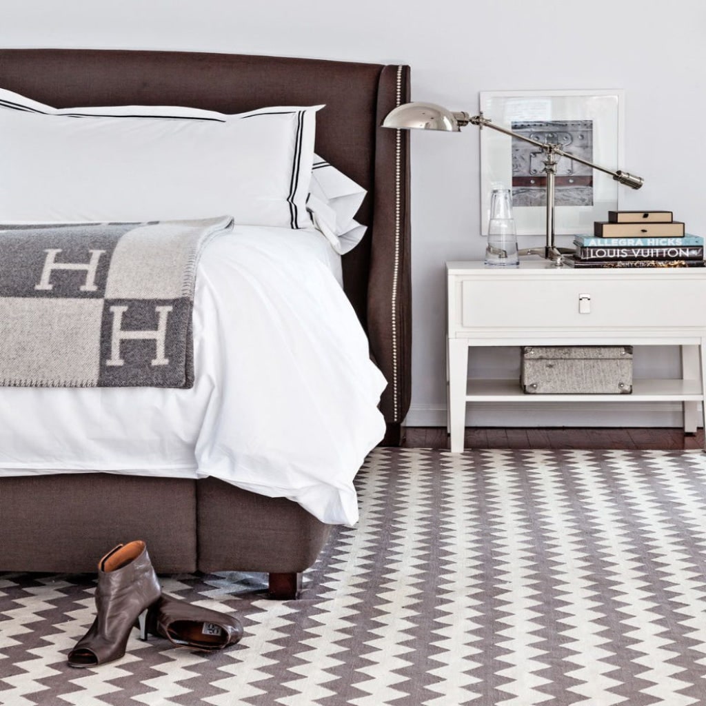 Soft Throw Blanket with Modern H Pattern
