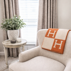 Soft Throw Blanket with Modern H Pattern