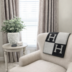 Soft Throw Blanket with Modern H Pattern