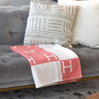 Soft Throw Blanket with Modern H Pattern