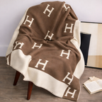 Soft Throw Blanket with Modern H Pattern