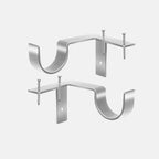 No-Drill Curtain Rod Brackets for Heavy Drapes Silver - Single hook
