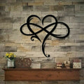 Infinity Heart Metal Wall Art Black