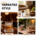 Crystal Whiskey Glass with 360° Rotating Base