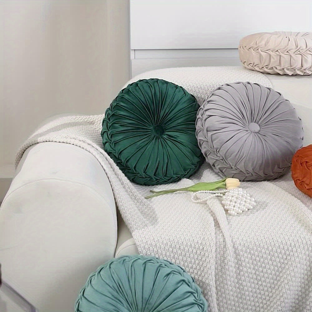 Round Velvet Floor Pillow – Soft Decorative Cushion