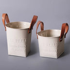 Garden Planters with Leather Handles