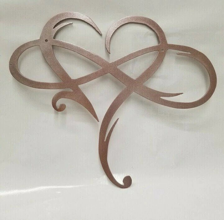 Infinity Heart Metal Wall Art Champagne