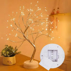 LED Tree Light with Copper Branches and Warm White Glow