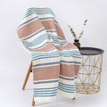 Cotton Bath Towel with Honeycomb Weave Red & Blue