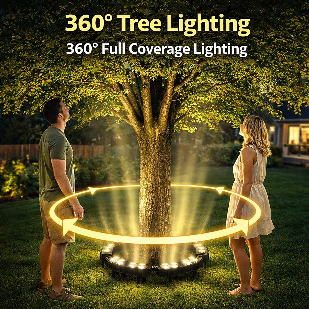 LED Tree Ring Light with 32 Warm LEDs
