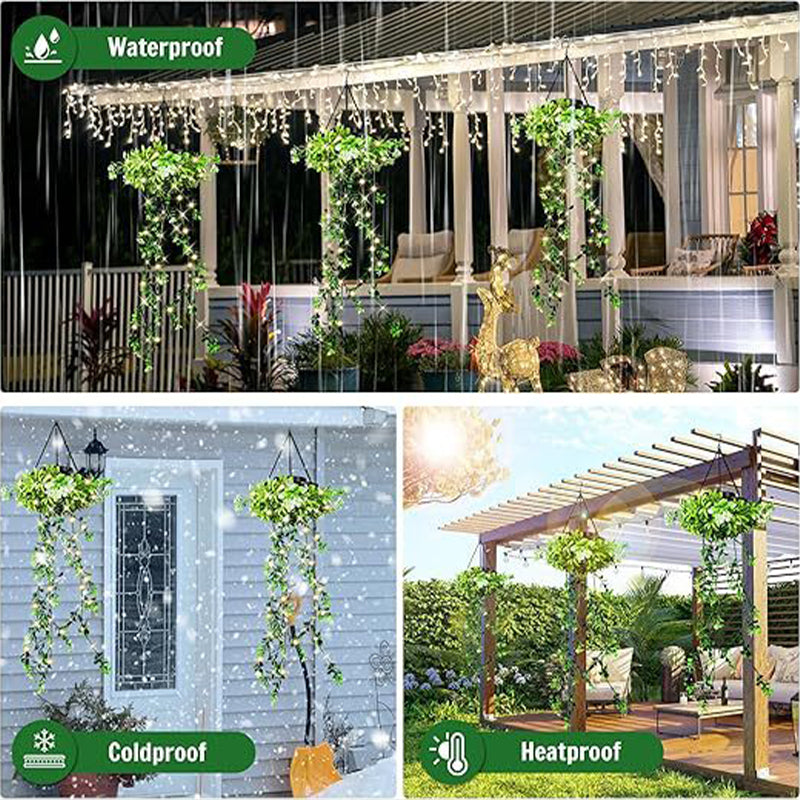 Solar Ivy Hanging Planter with LED Lights