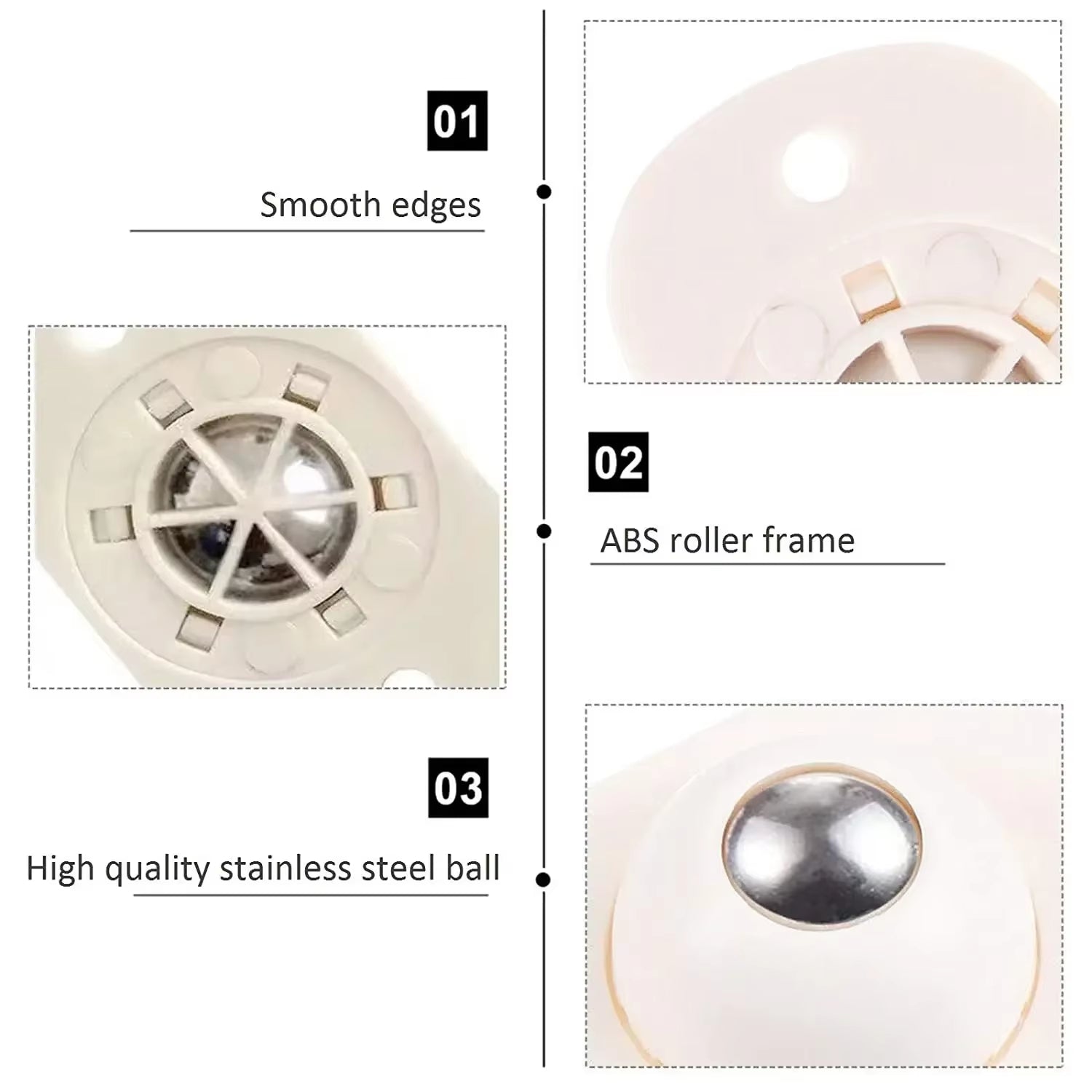 Self-Adhesive Furniture Sliders – 360° Glide Pads, Set of 8