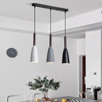 Modern Pendant Light Set with Wood Accents