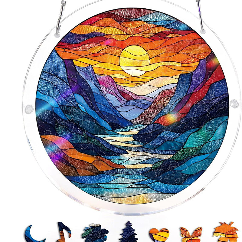 Acrylic Window Catcher with Stained Glass Design