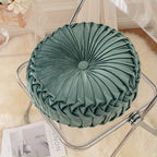 Round Velvet Floor Pillow – Soft Decorative Cushion Light Green