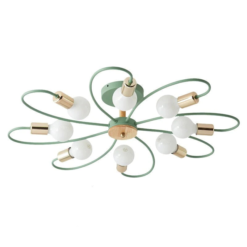 Modern Metal Ceiling Light with Curved Arms