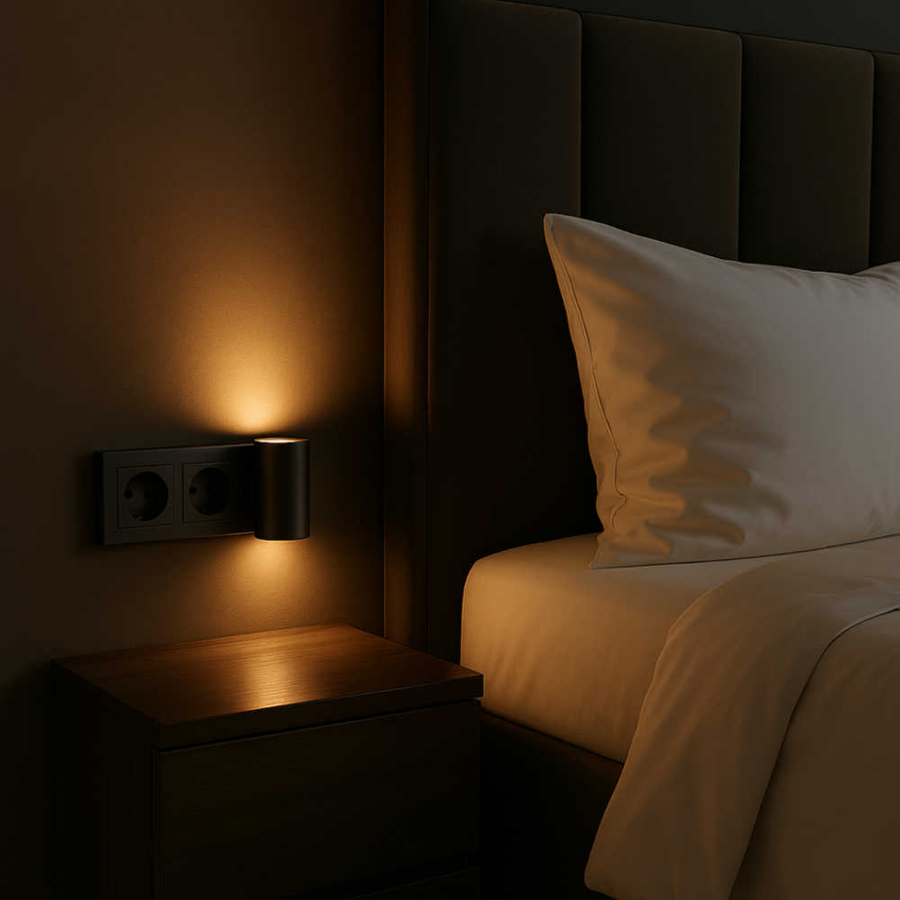 Dimmable LED Night Light to Plug In with Rotary Controller – Warm White Light