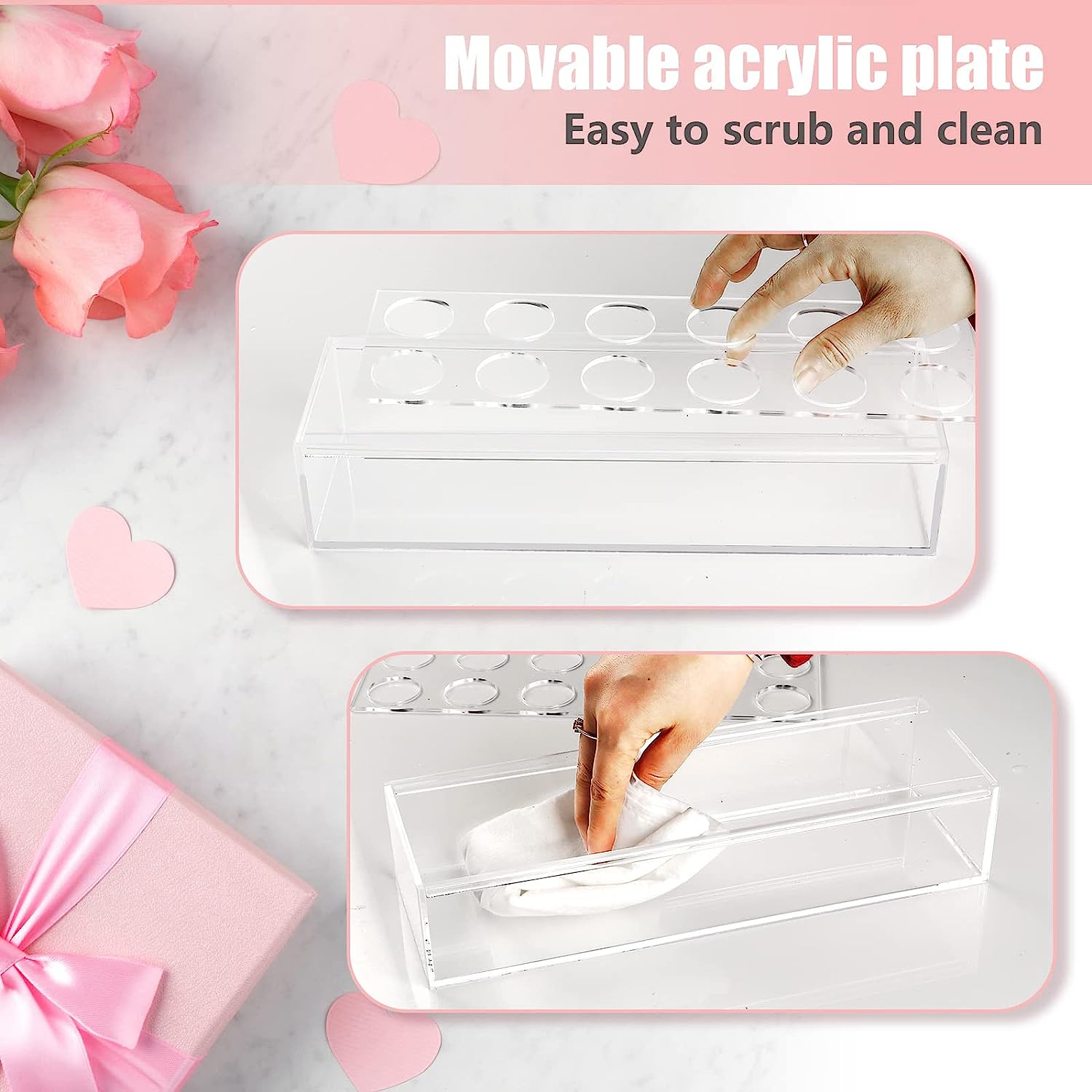 Clear Acrylic Flower Vase with Individual Stem Holes