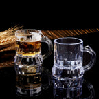 Mini Beer Mugs – Clear Plastic Shot Glasses with Handles