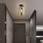 Modern Glass Pendant Light with Copper Finish Gray Ceiling Light
