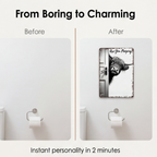 Bathroom Wall Sign with Vintage Metal Finish