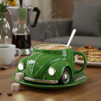 Vintage Car Ceramic Mug – 3D Auto Design Coffee Cup Green