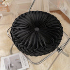 Round Velvet Floor Pillow – Soft Decorative Cushion Black