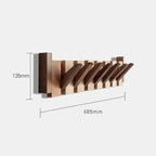 Piano-Style Wooden Wall Hook Rack with Multiple Pegs