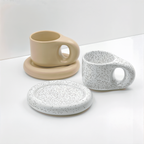 Ceramic Mug & Saucer Set with Minimalist Design