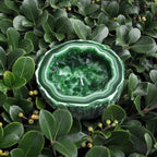 Crystal-Inspired Candle Bowl with Natural Agate Design Green (grounding through sage)