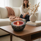 Crystal-Inspired Candle Bowl with Natural Agate Design