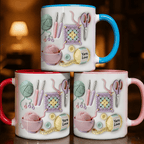 Ceramic Mug with Knitting Design