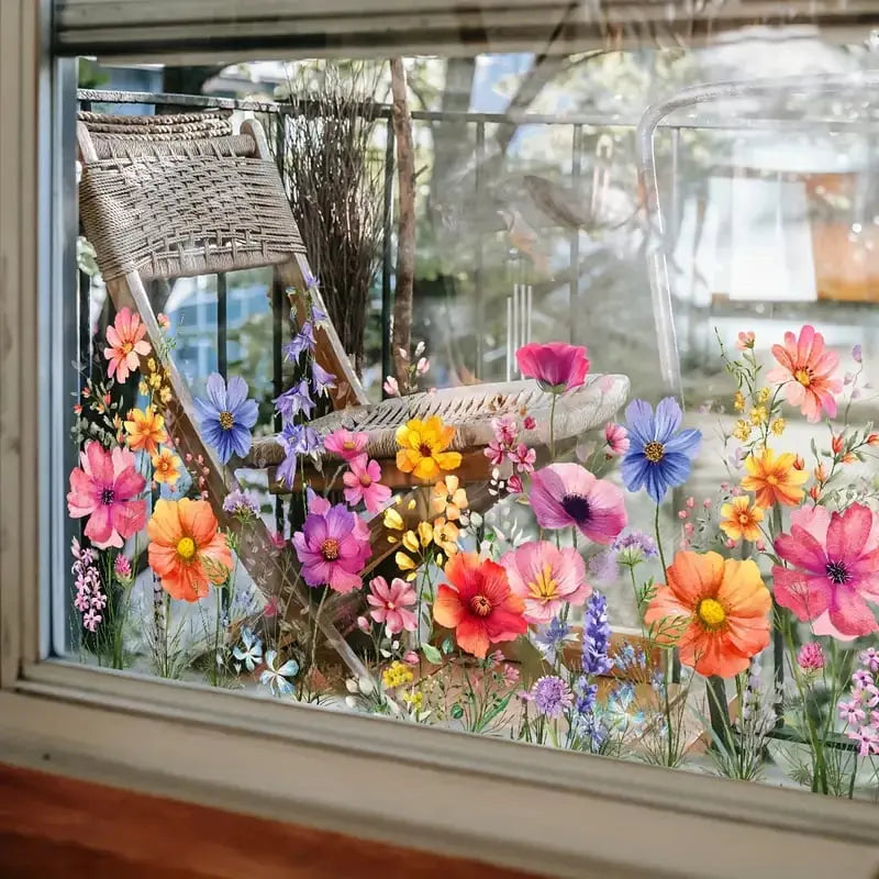 Floral Window Decals – Colorful Flower Stickers