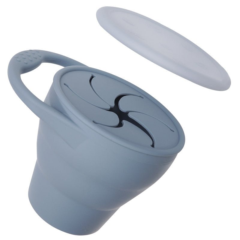 Silicone Snack Cup with Leak-Proof Lid for Kids
